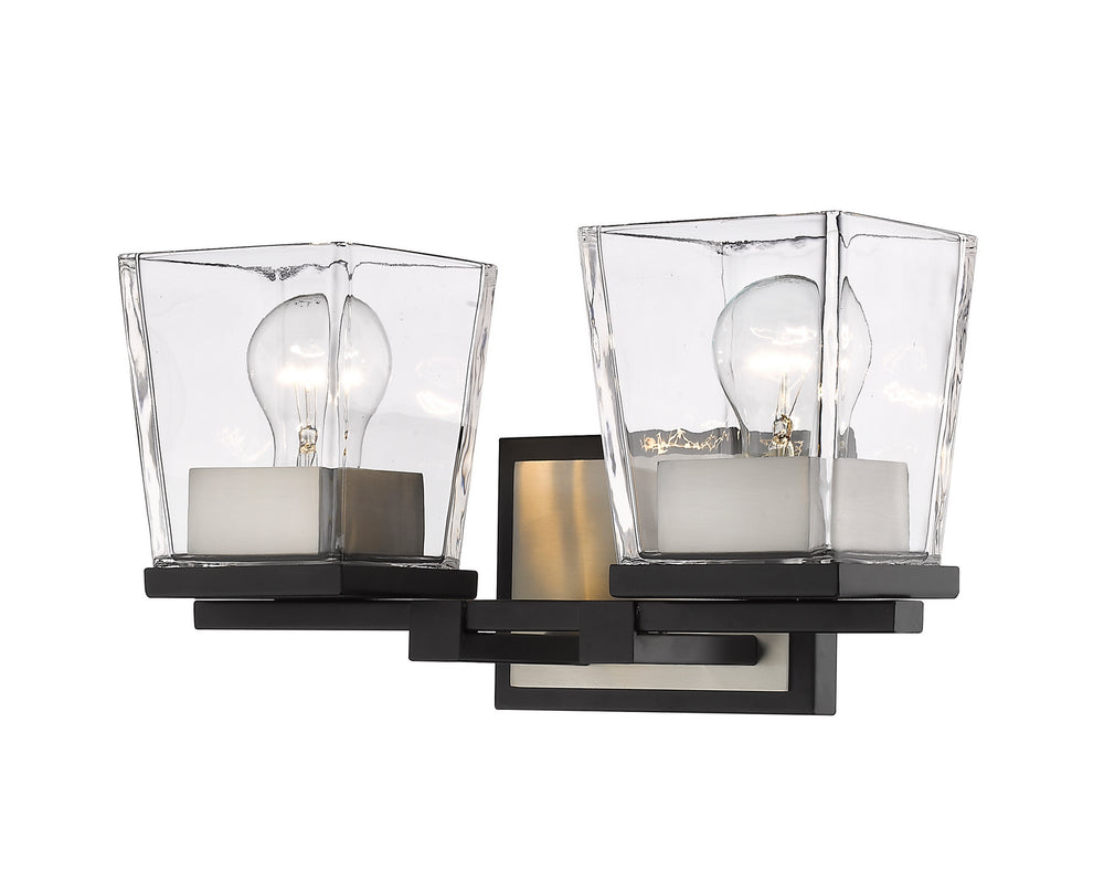 Z-Lite Canada - Two Light Vanity - Bleeker Street - Matte Black / Brushed Nickel- Union Lighting Luminaires Decor