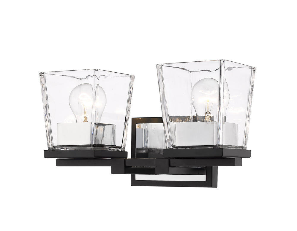 Z-Lite Canada - Two Light Vanity - Bleeker Street - Matte Black / Chrome- Union Lighting Luminaires Decor