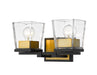 Z-Lite Canada - Two Light Vanity - Bleeker Street - Matte Black / Olde Brass- Union Lighting Luminaires Decor