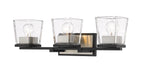 Z-Lite Canada - Three Light Vanity - Bleeker Street - Matte Black / Brushed Nickel- Union Lighting Luminaires Decor