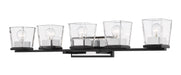 Z-Lite Canada - Five Light Vanity - Bleeker Street - Matte Black / Chrome- Union Lighting Luminaires Decor