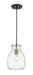 Z-Lite Canada - One Light Mini Pendant - Bella - Matte Black / Olde Brass- Union Lighting Luminaires Decor