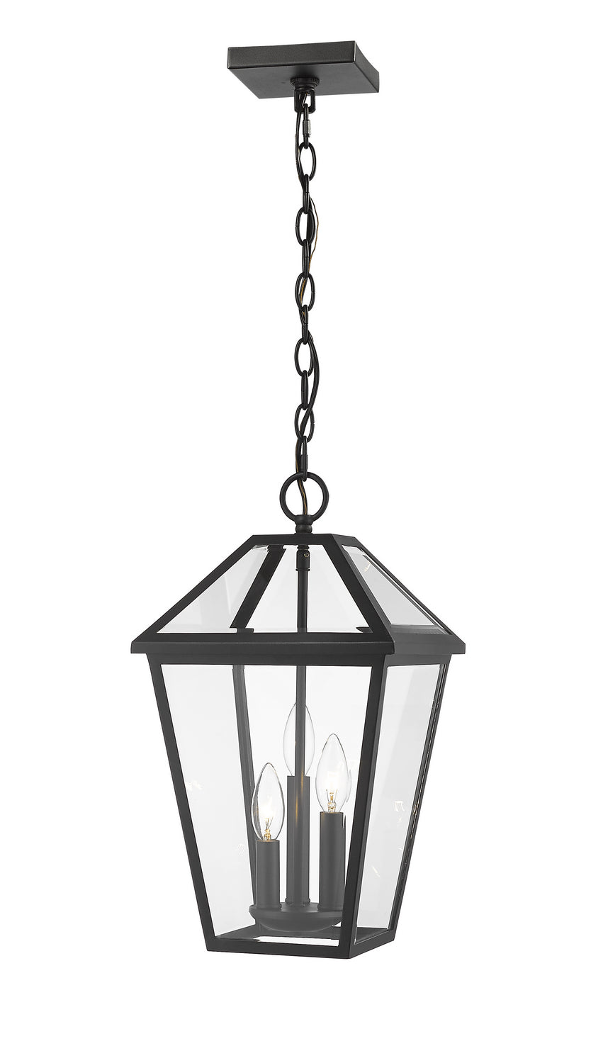 Z-Lite Canada - Three Light Outdoor Chain Mount Ceiling Fixture - Talbot - Black- Union Lighting Luminaires Decor