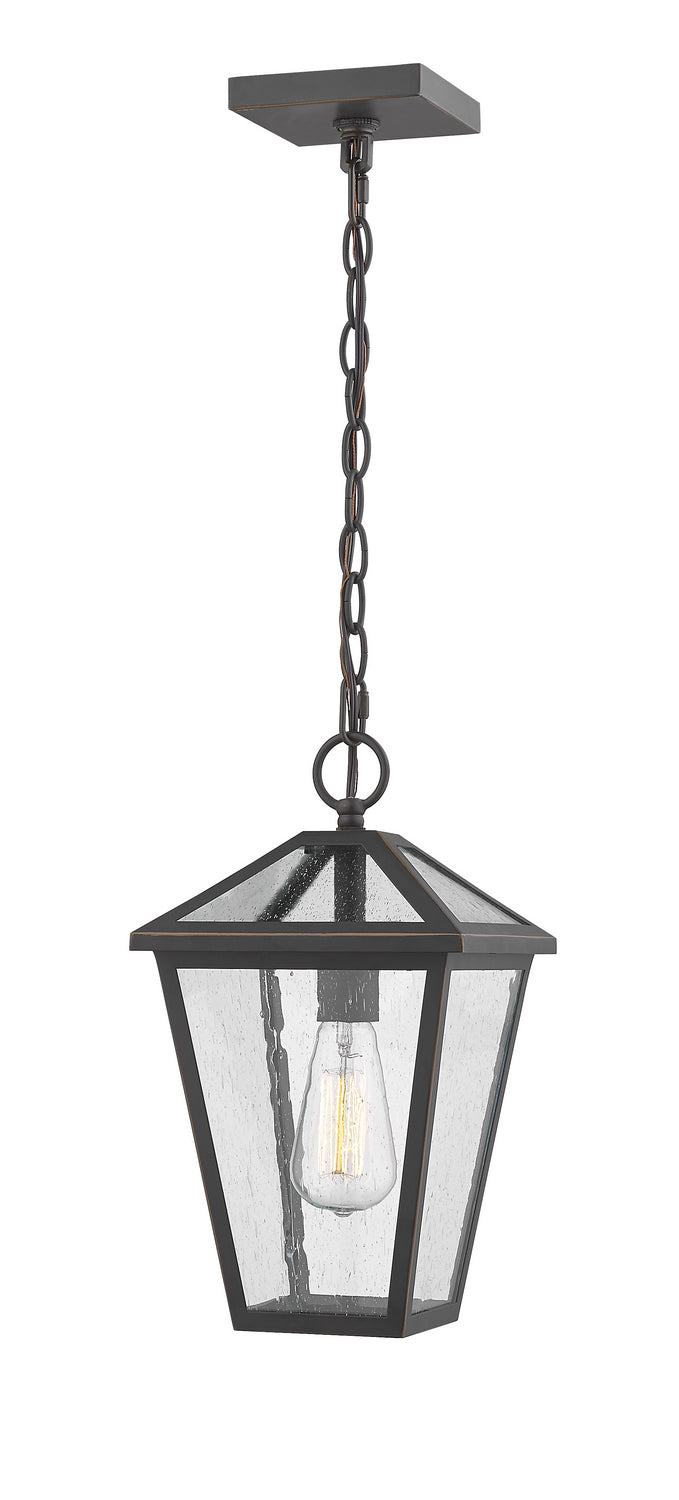 Z-Lite Canada - One Light Outdoor Chain Mount Ceiling Fixture - Talbot - Oil Rubbed Bronze- Union Lighting Luminaires Decor