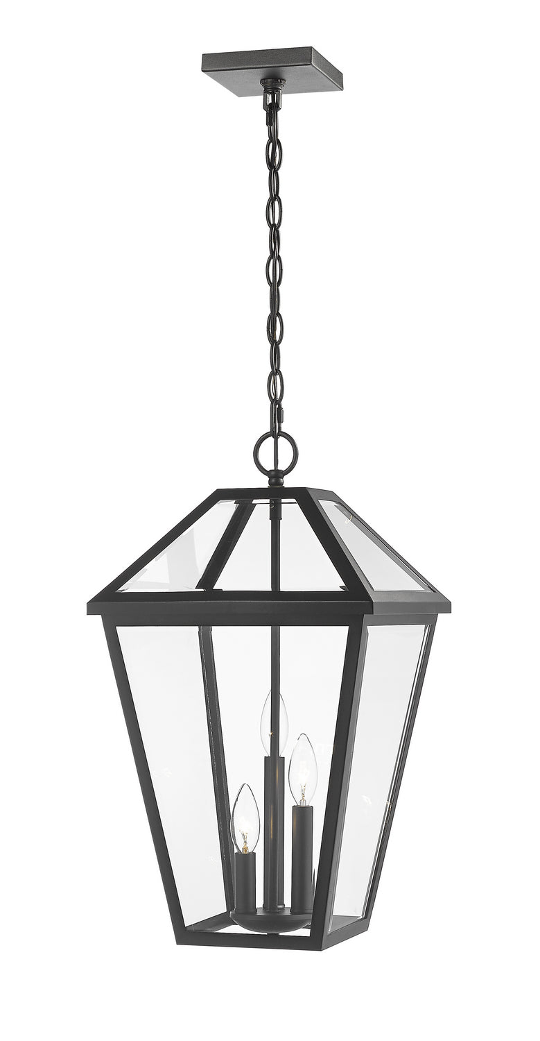 Z-Lite Canada - Three Light Outdoor Chain Mount Ceiling Fixture - Talbot - Black- Union Lighting Luminaires Decor