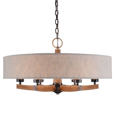Uttermost - Six Light Chandelier - Woodall - Dark Bronze & Antique Brass- Union Lighting Luminaires Decor