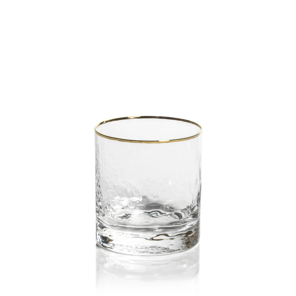 Negroni Hammered Glass w/ Gold Rim