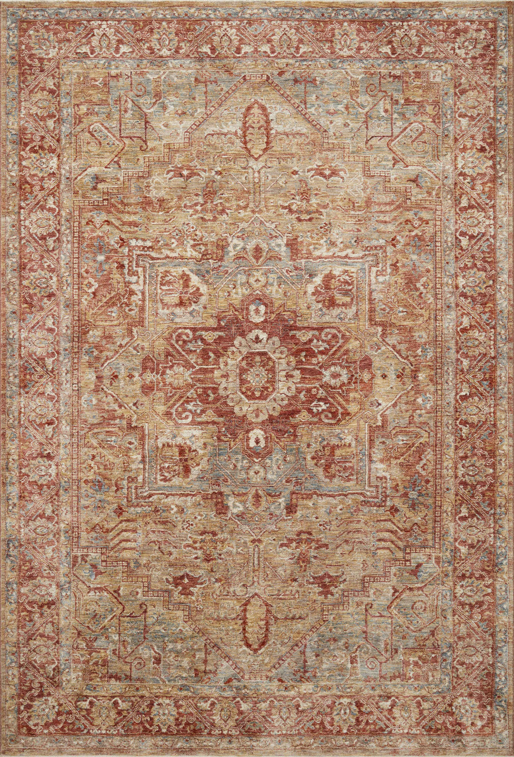 Loloi - Area Rug - Gaia Gold/Brick Rug - Union Lighting Luminaires Décor