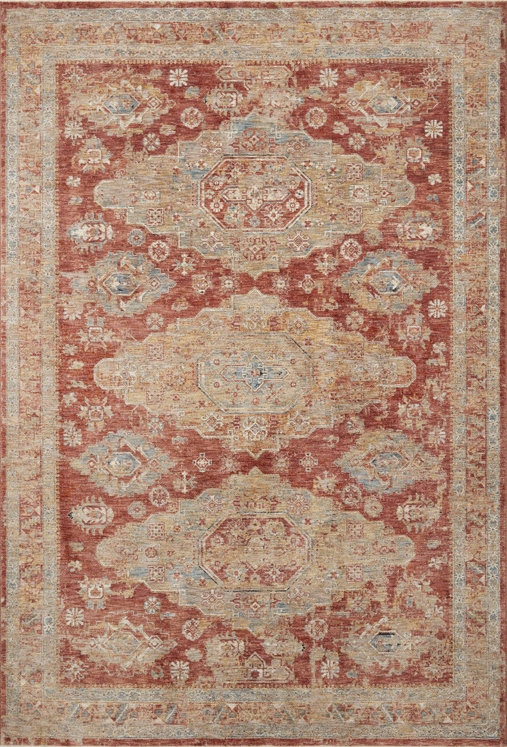 Loloi - Area Rug - Gaia Gold/Brick Rug - Union Lighting Luminaires Décor