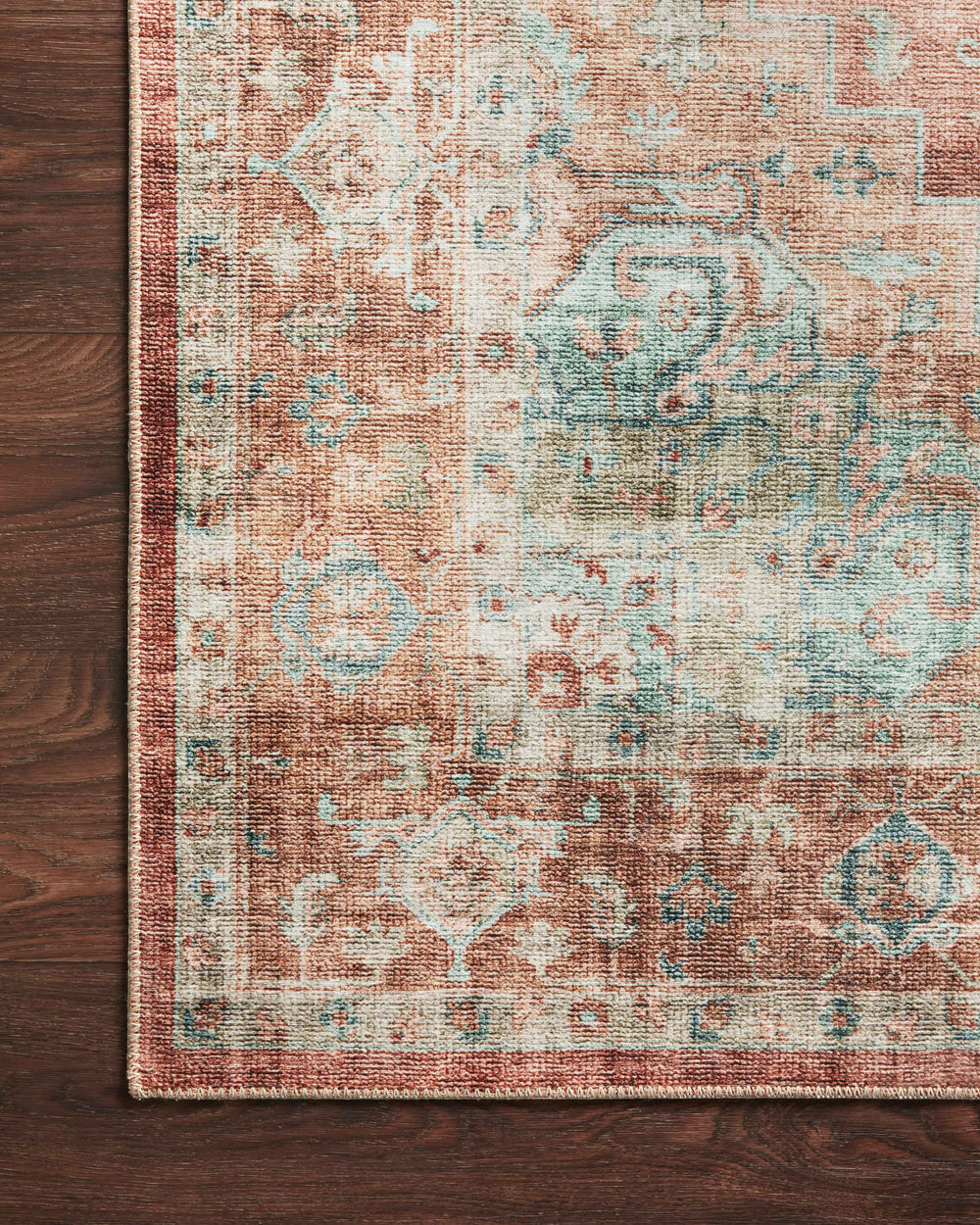 Heidi Terracotta / Aqua Rug (HEI-01)