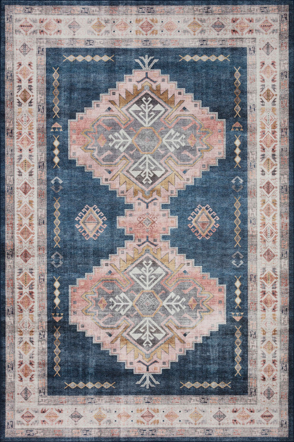 Loloi - Area Rug - Heidi Denim/Blush Rug - Union Lighting Luminaires Décor