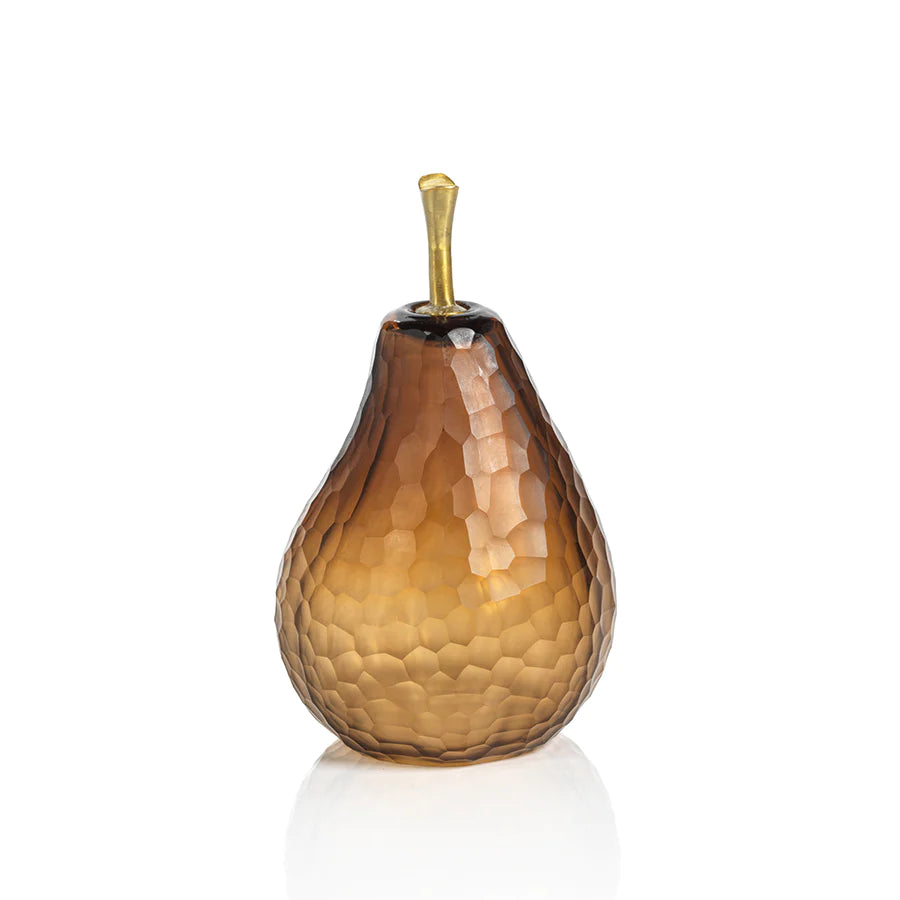 Decorative Amber Glass Pear