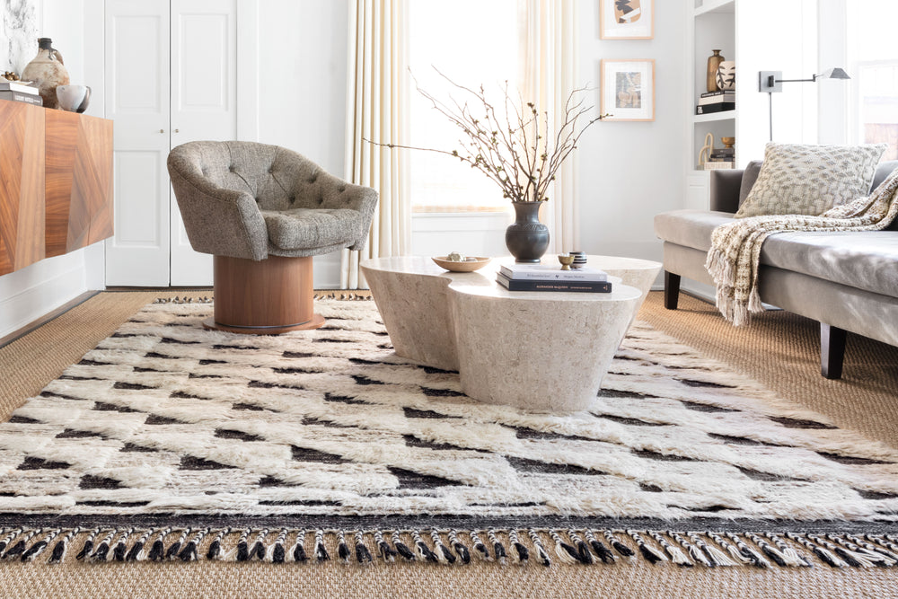 KF-02 Khalid Natural / Black Rug