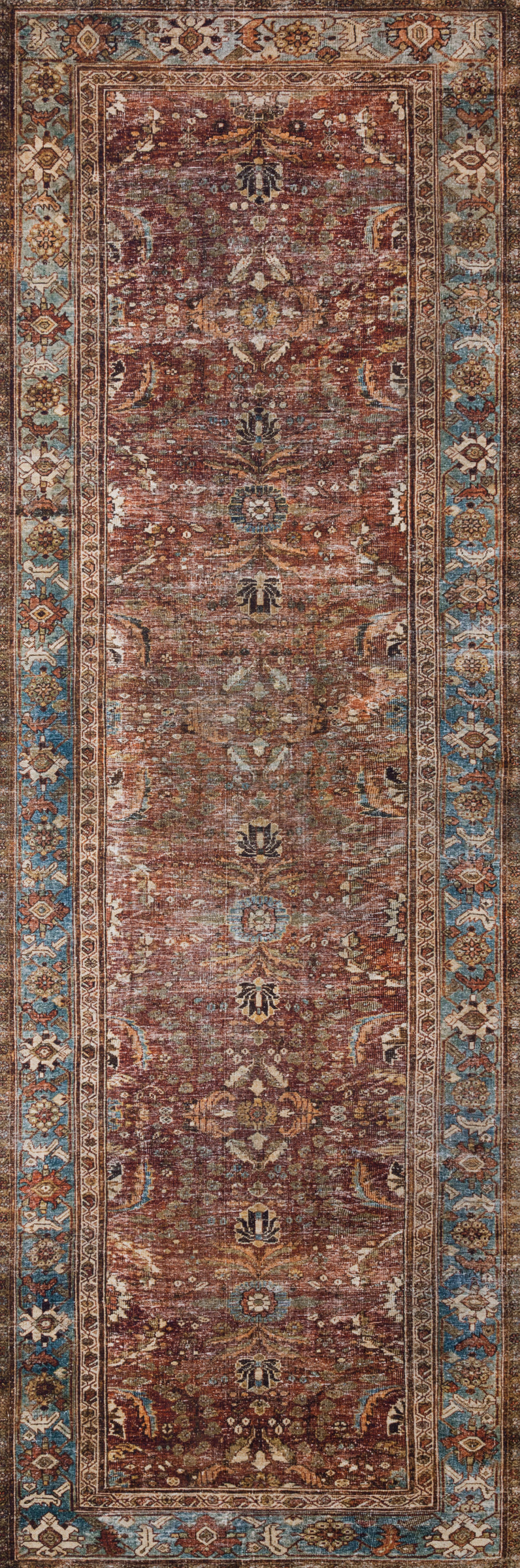 LAY-01 Layla Brick/Blue Rug