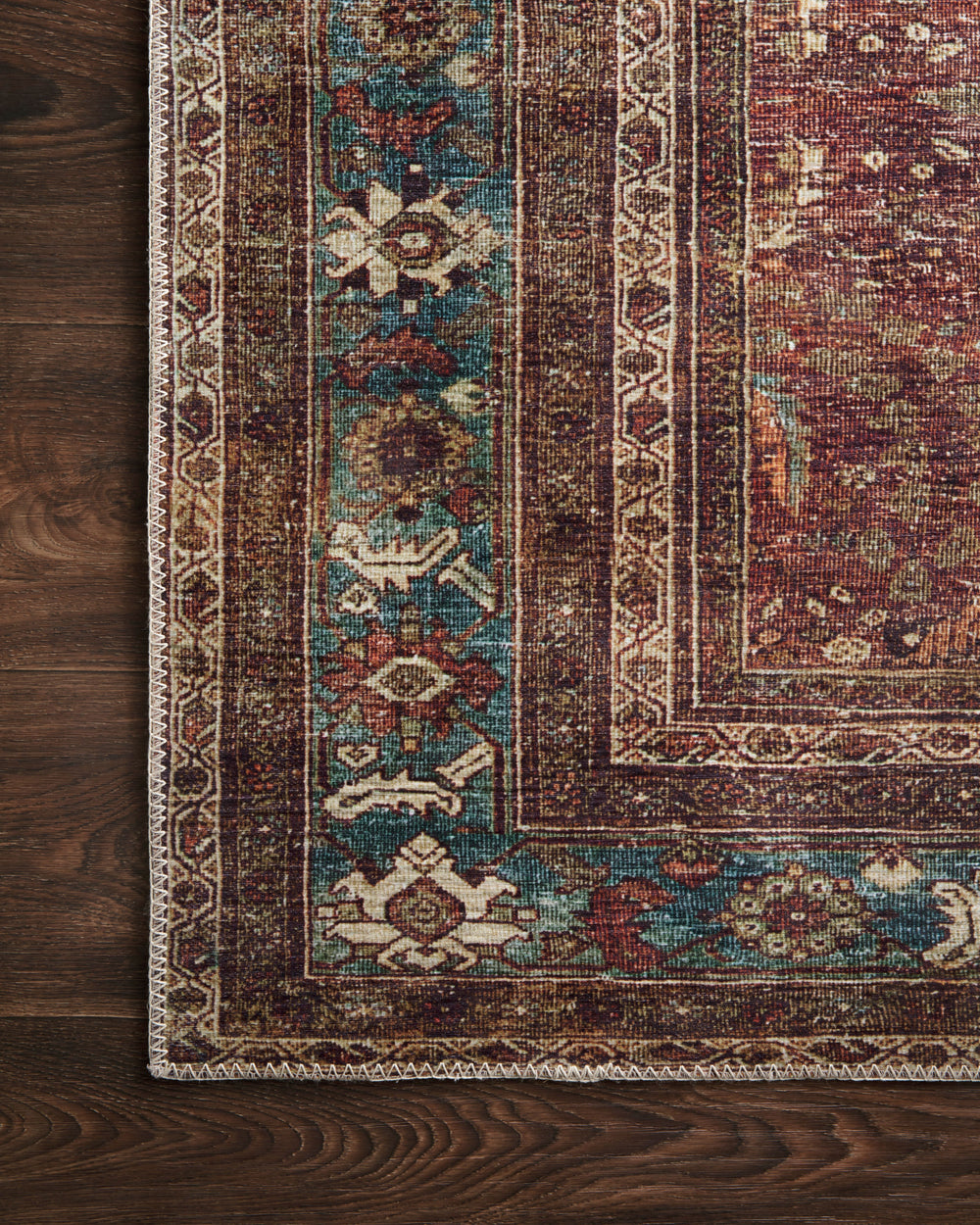 LAY-01 Layla Brick/Blue Rug