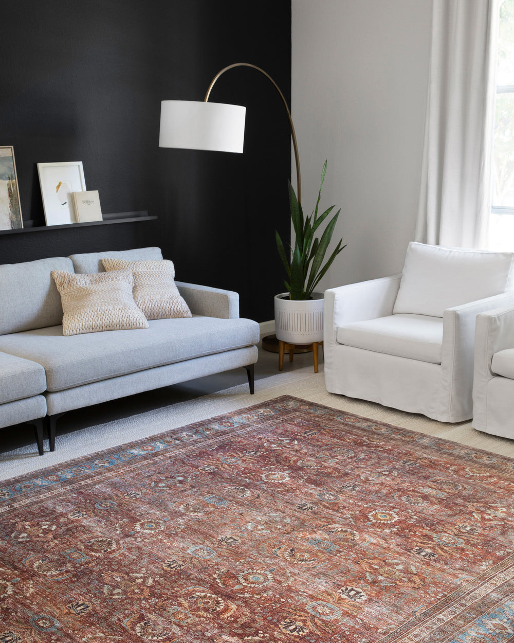 LAY-01 Layla Brick/Blue Rug