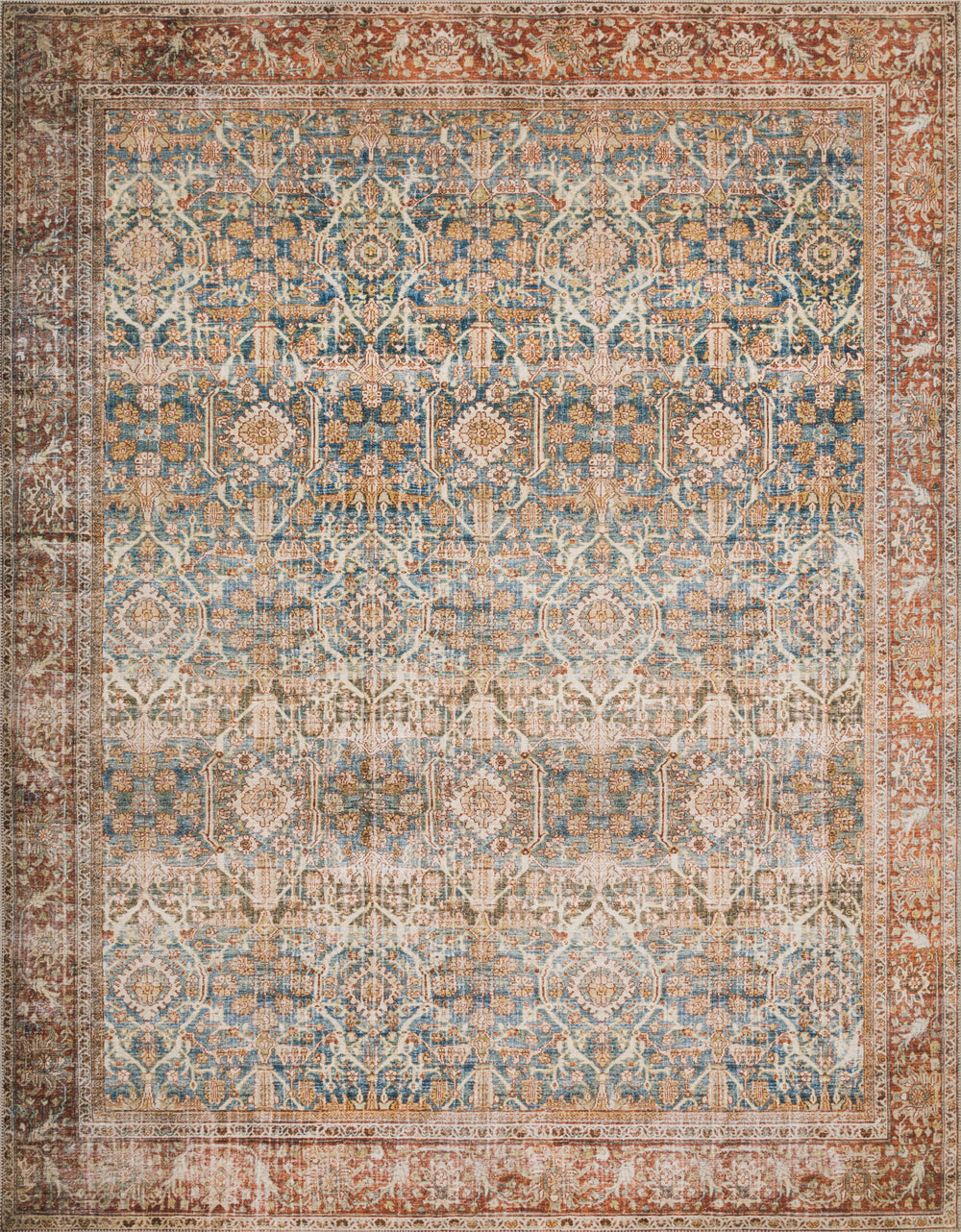 Loloi - Area Rug - Layla Ocean/Rust Rug - Union Lighting Luminaires Décor