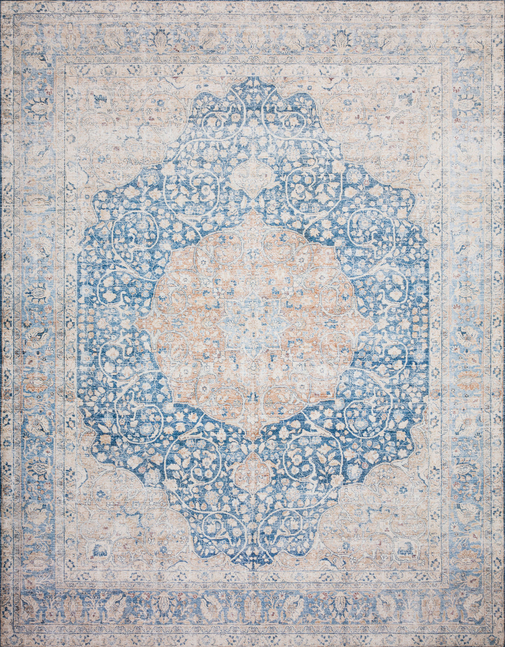 Loloi - Area Rug - Layla Blue/Tangerine Rug - Union Lighting Luminaires Décor
