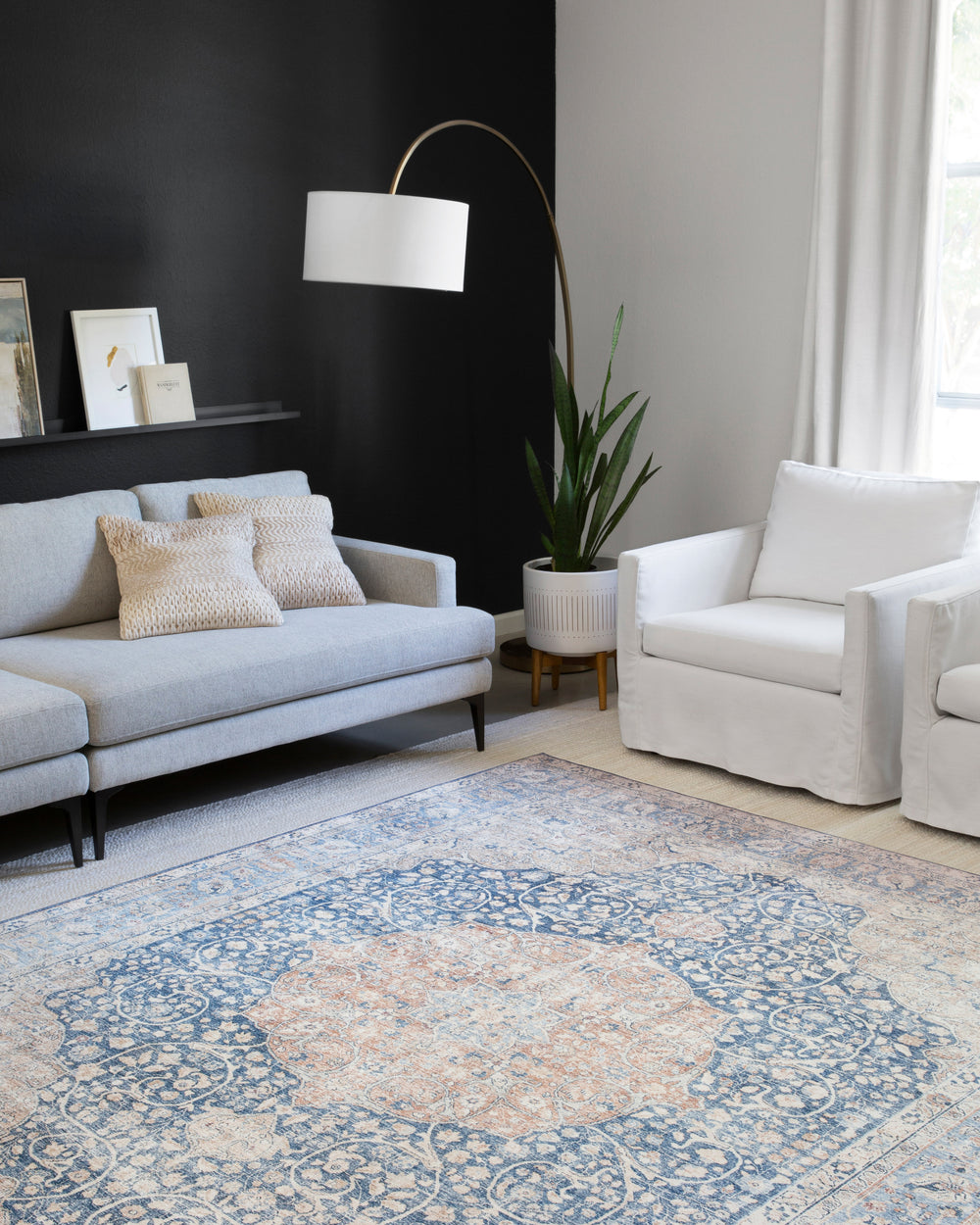 Layla Blue / Tangerine Rug (LAY-07)
