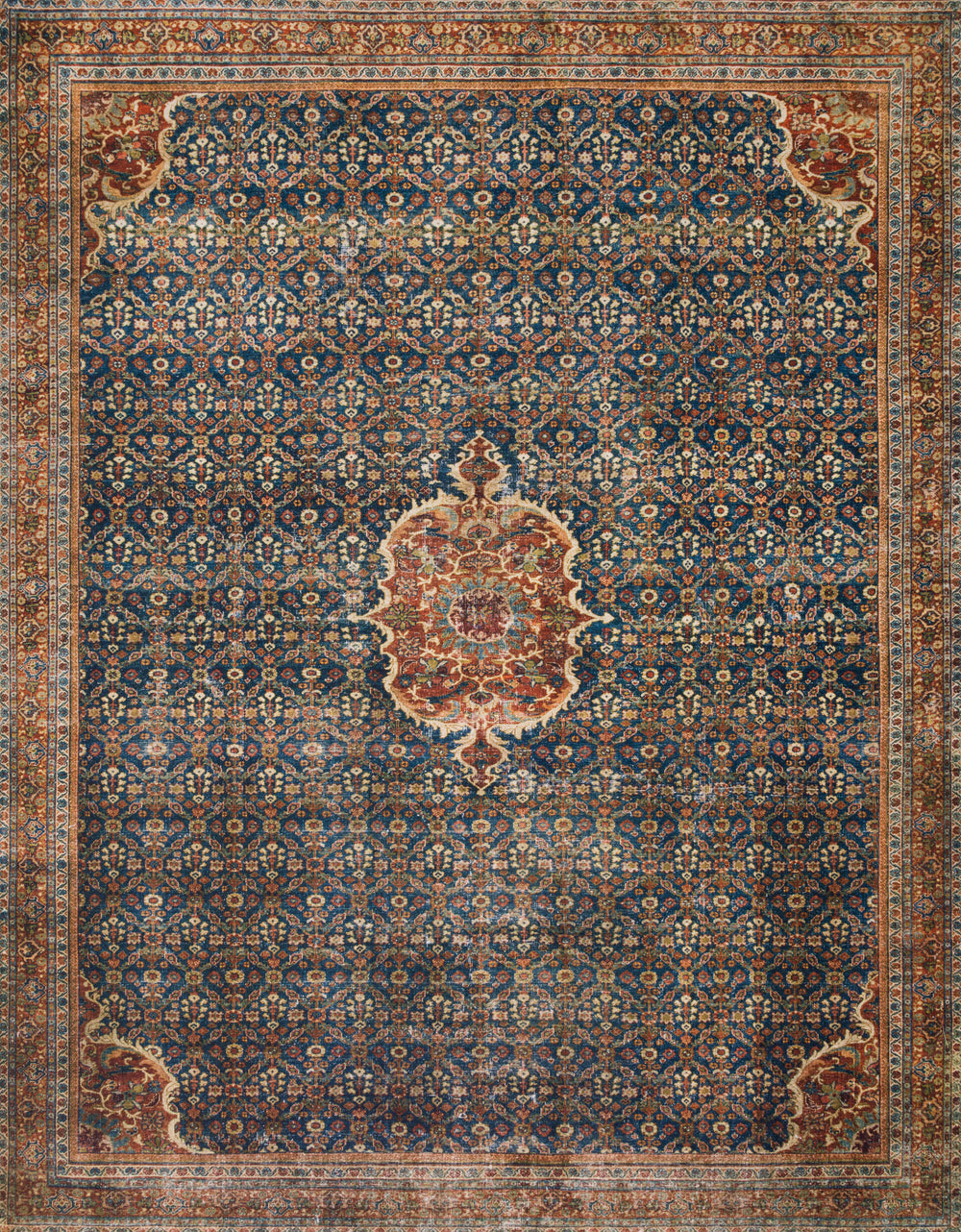 Loloi - Area Rug - Layla CobaltBlue/Spice Rug - Union Lighting Luminaires Décor