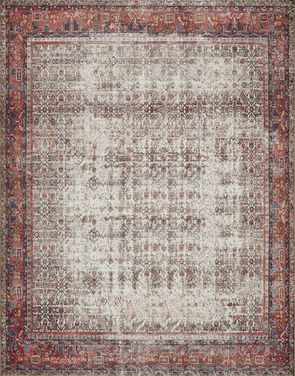 Loloi - Area Rug - Layla Ivory/Brick Rug - Union Lighting Luminaires Décor