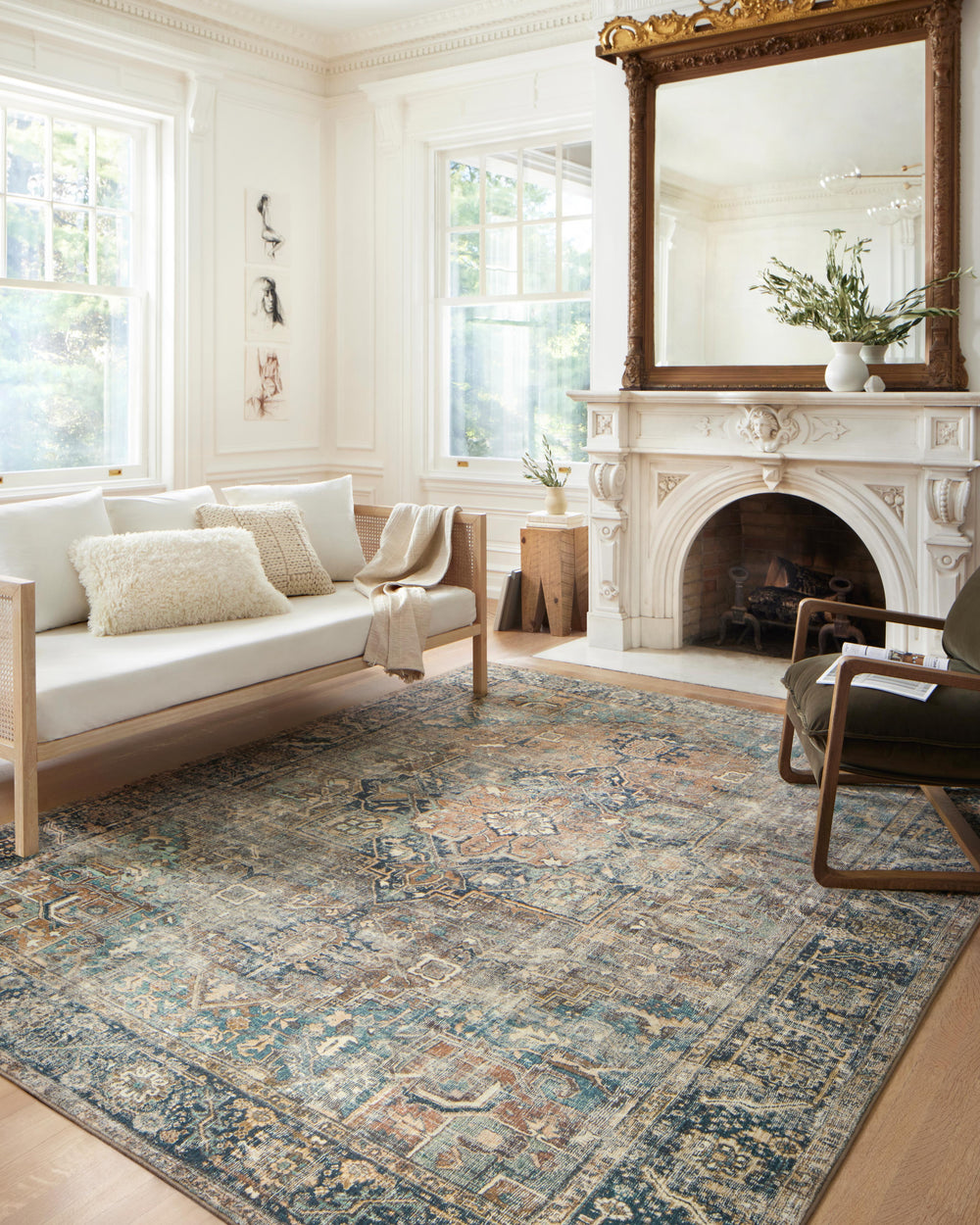 MAT-02 Margot Terracotta/Lagoon Rug
