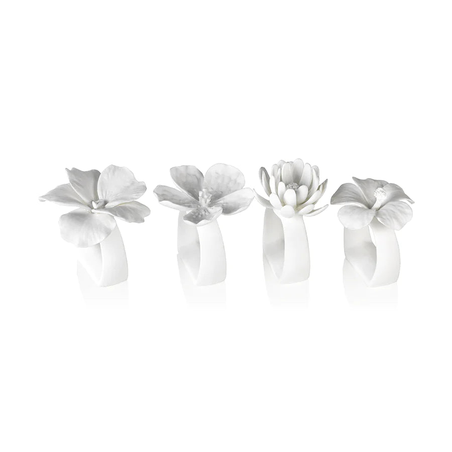 Assorted Bone China Flower Napkin Ring