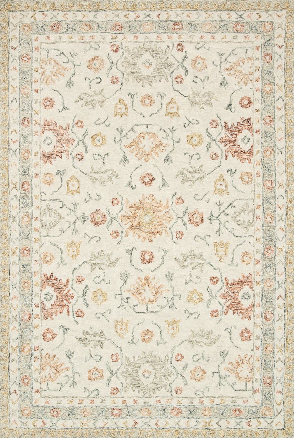 Loloi - Area Rug - Norabel Ivory/Rust Rug - Union Lighting Luminaires Décor