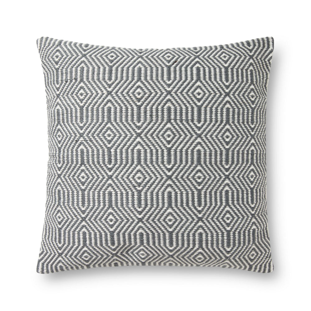 P0339 Charcoal / White Pillow
