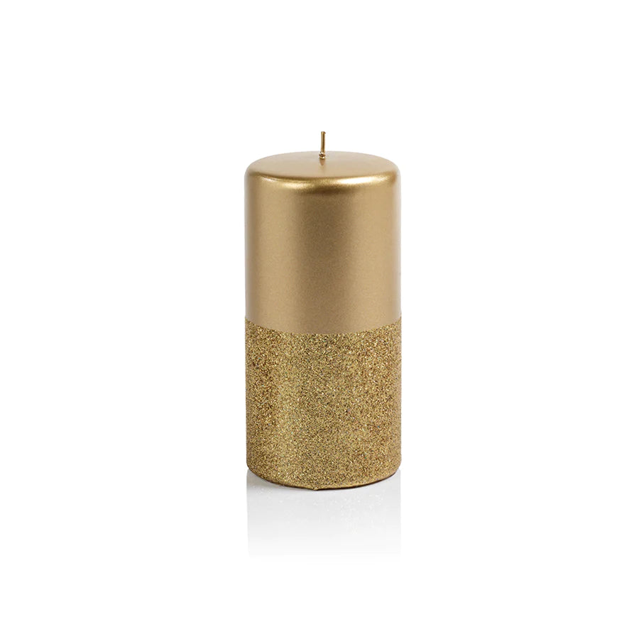Metallic & Glitter Pillar Candle