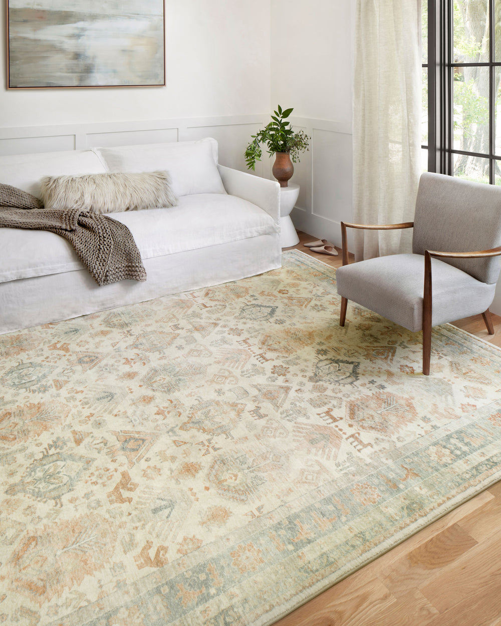 Rosette Beige / Multi Rug (ROS-01)