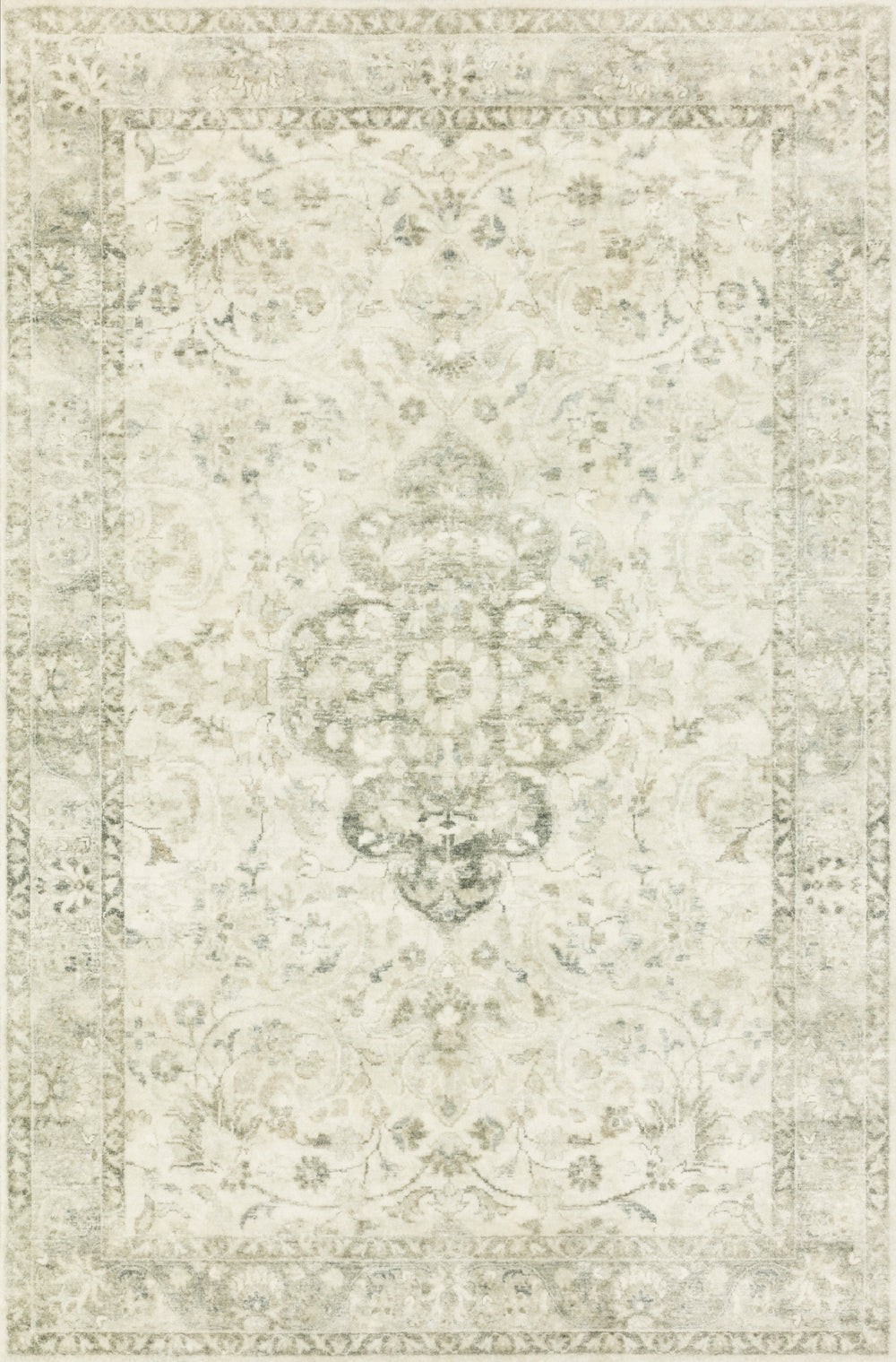 Loloi - Area Rug - Rosette Ivory/Silver Rug - Union Lighting Luminaires Décor