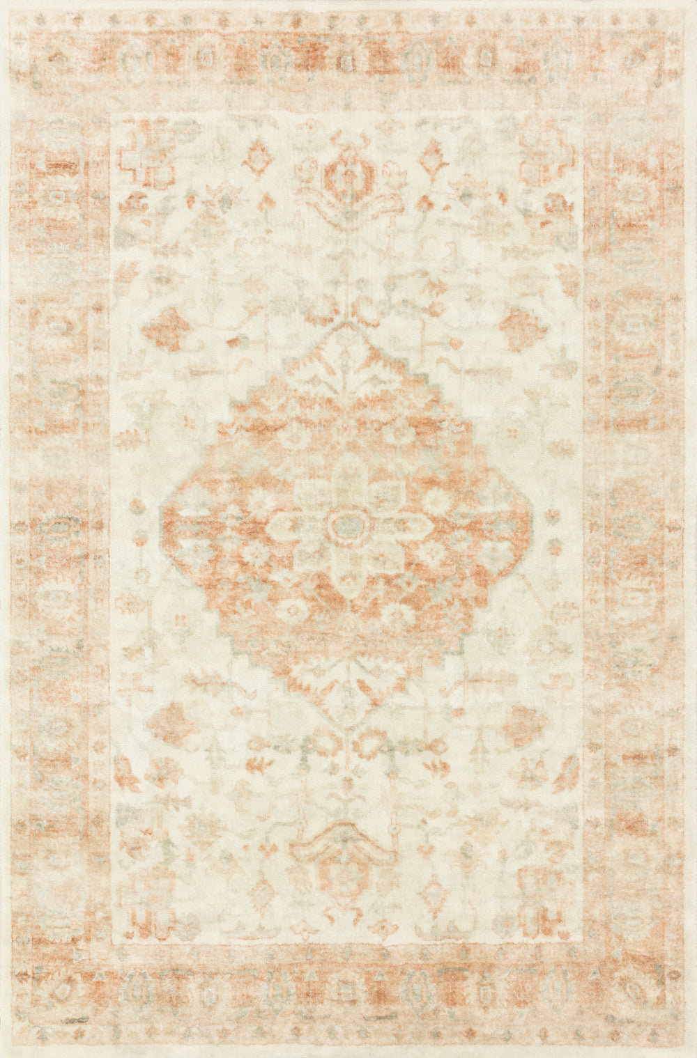 Loloi - Area Rug - Rosette Ivory/Terracotta Rug - Union Lighting Luminaires Décor