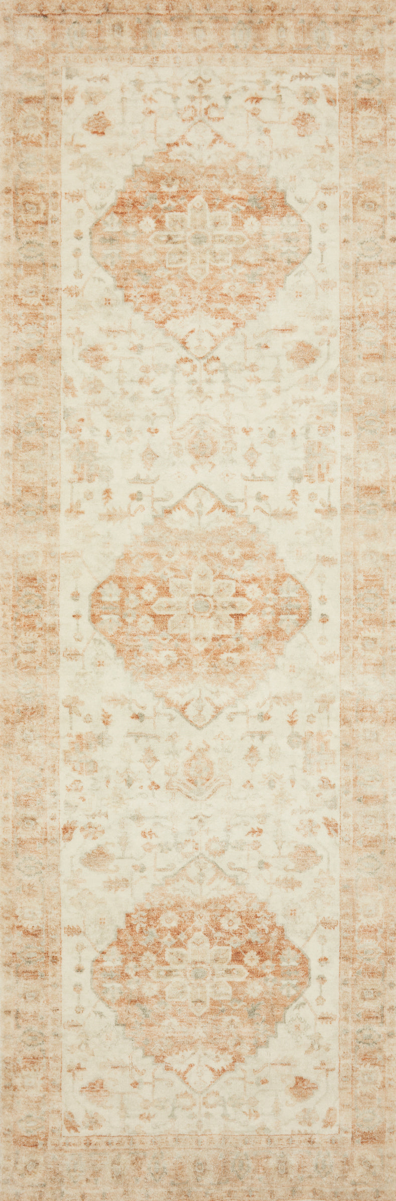 ROS-03 Rosette Ivory / Terracotta Tapis