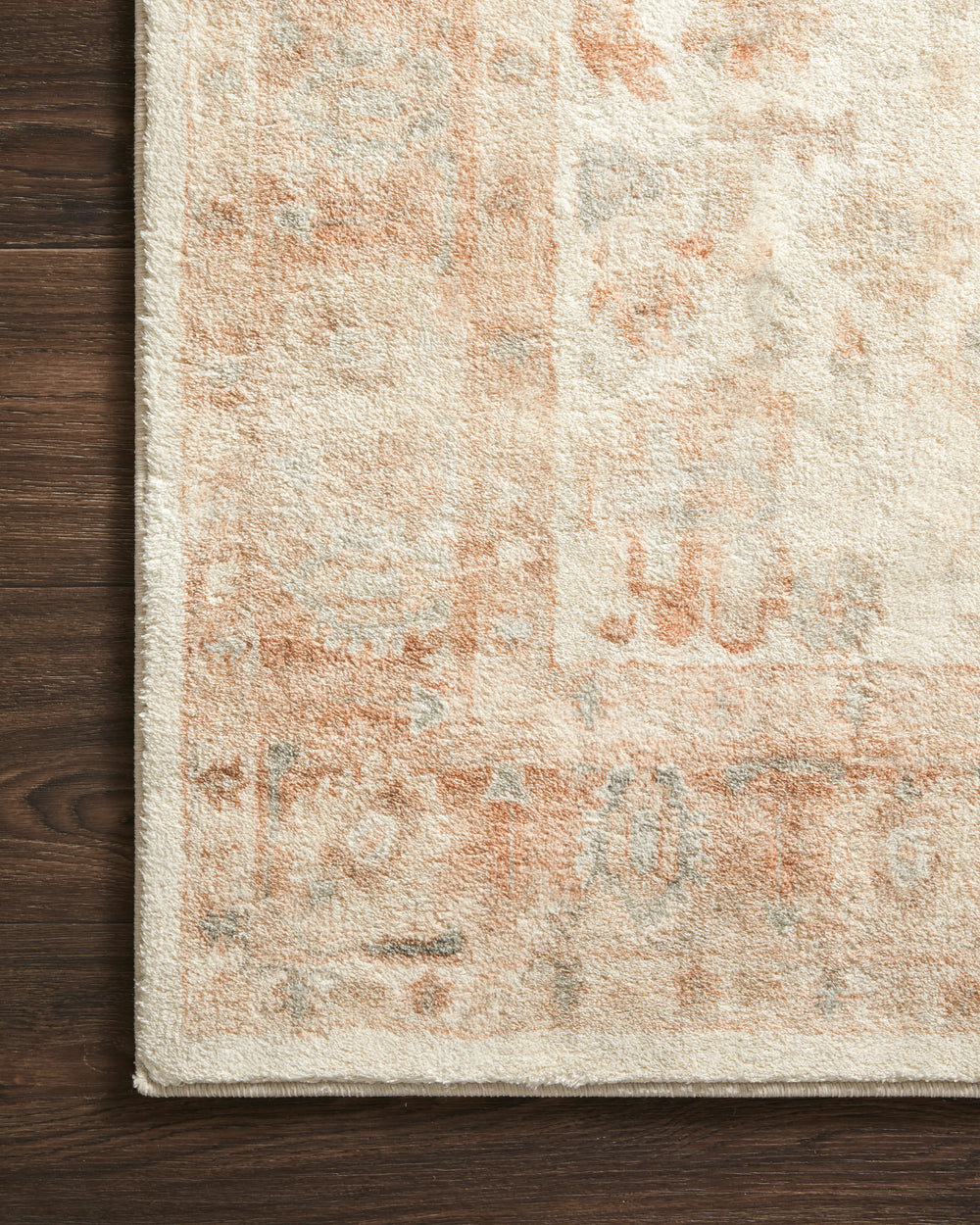 ROS-03 Rosette Ivory / Terracotta Tapis