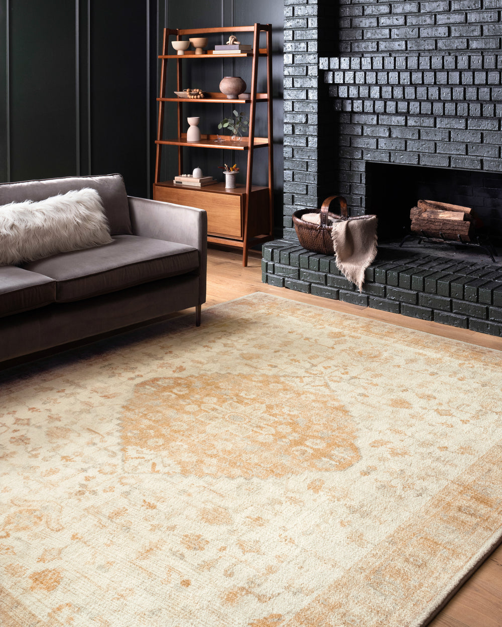 ROS-03 Rosette Ivory / Terracotta Tapis