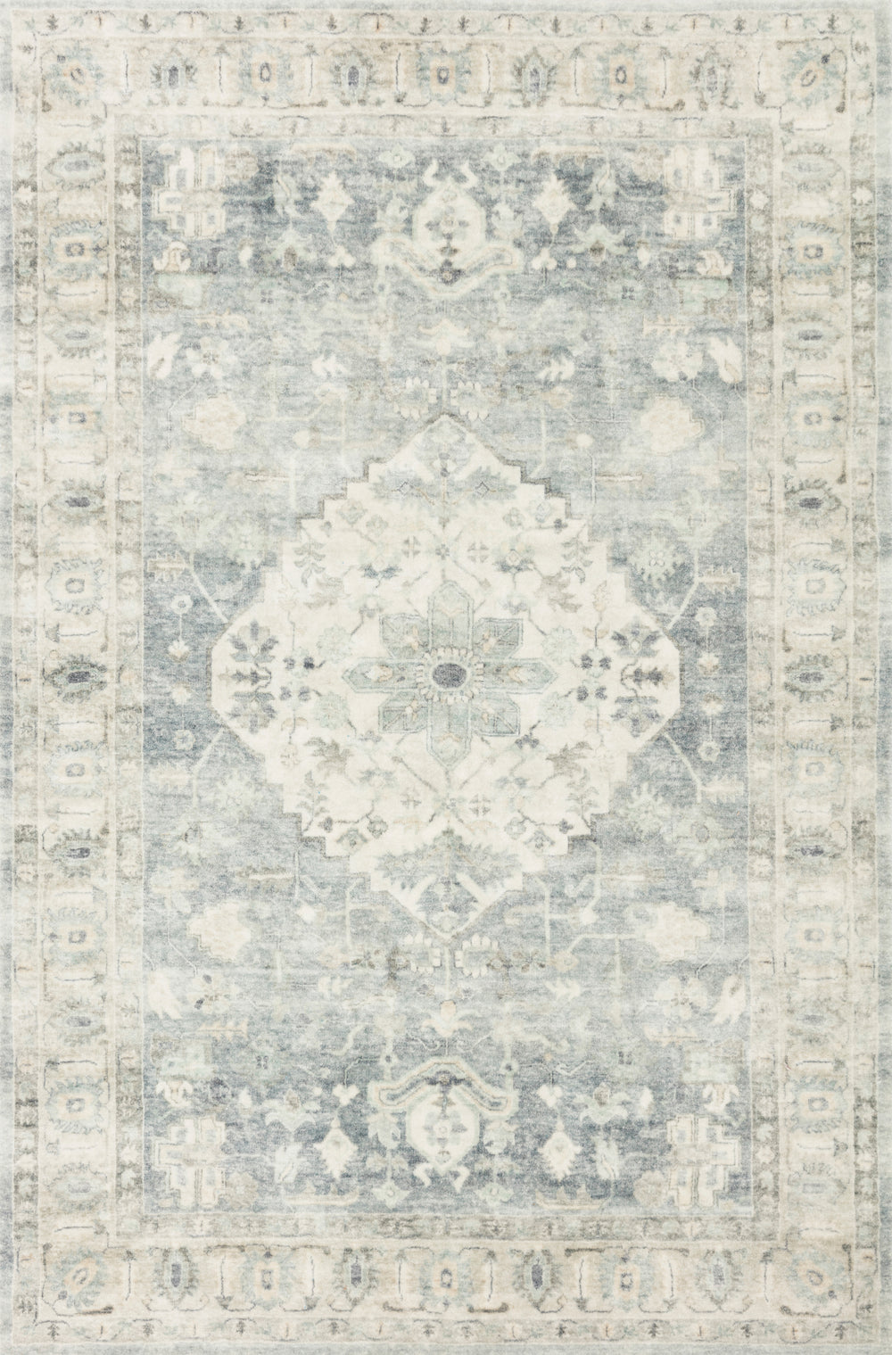 Loloi - Area Rug - Rosette Denim/Fog Rug - Union Lighting Luminaires Décor
