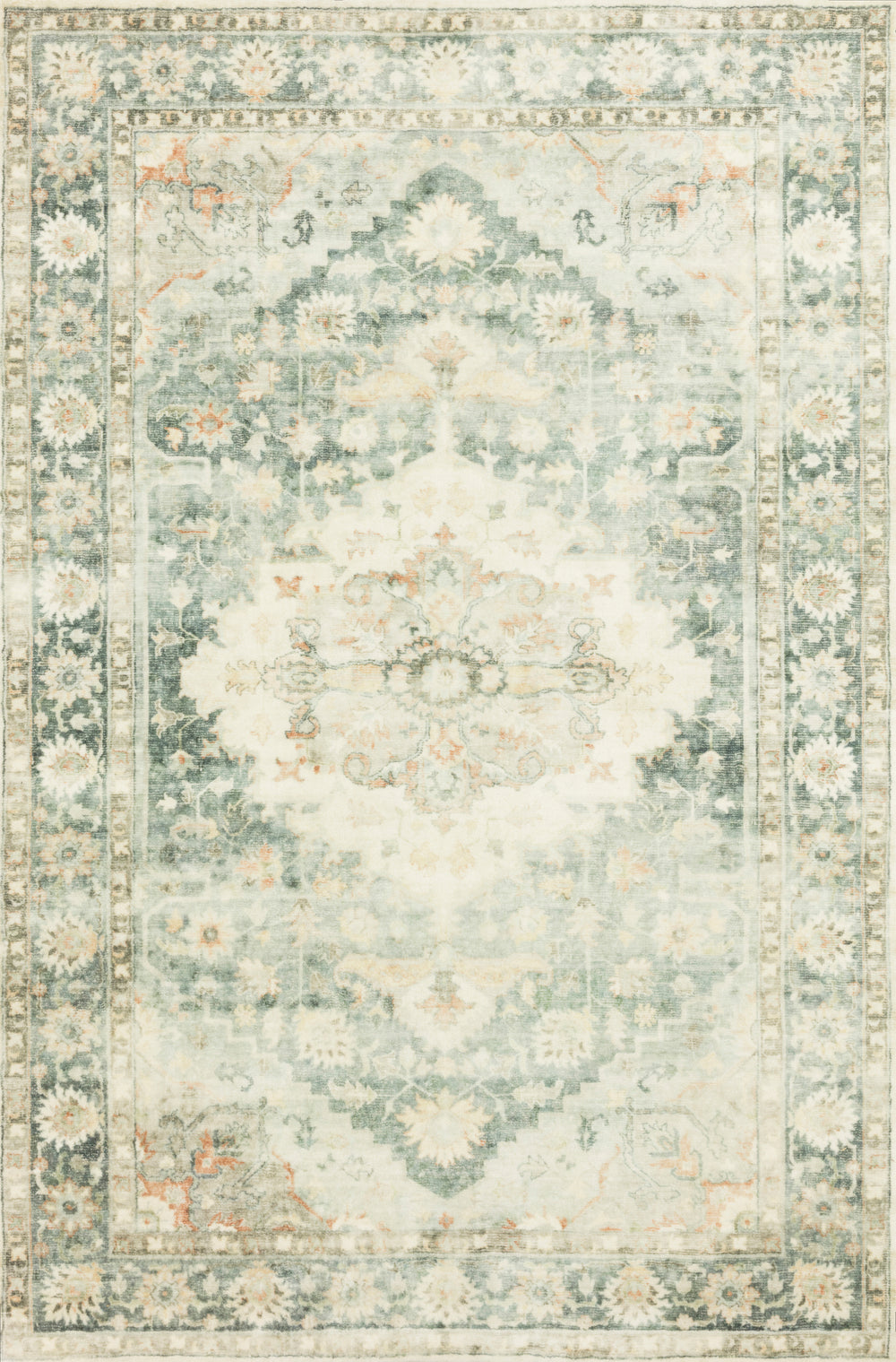 Loloi - Area Rug - Rosette Teal/Ivory Rug - Union Lighting Luminaires Décor