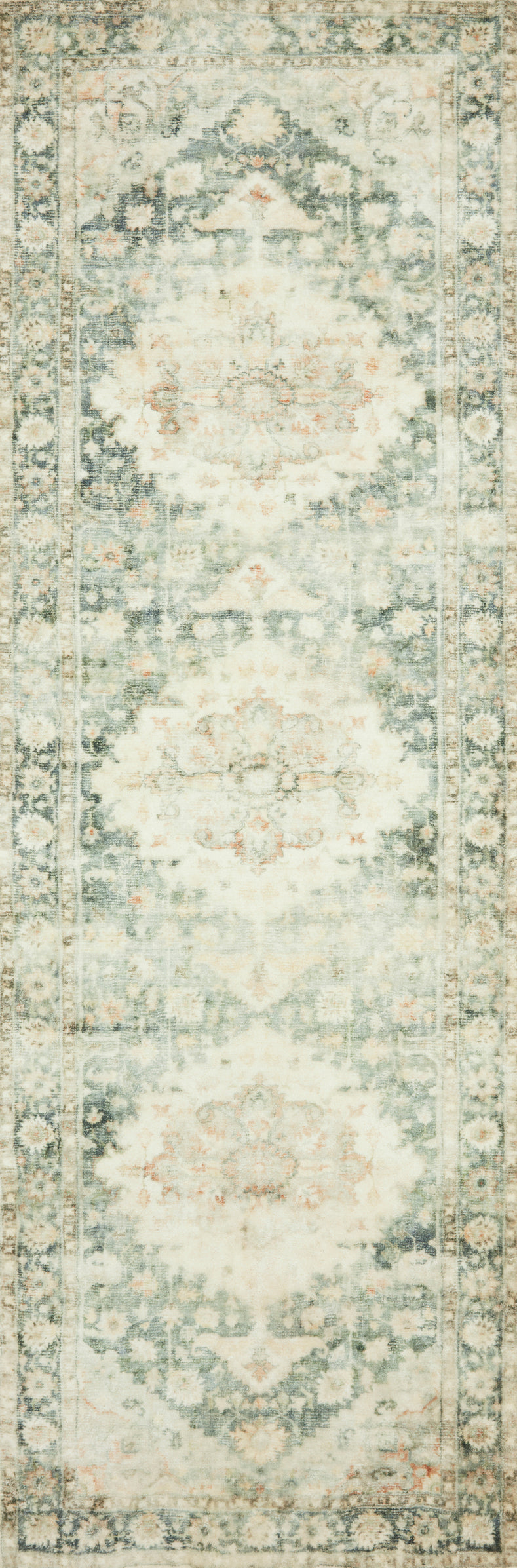Rosette Teal / Ivory Rug (ROS-08)