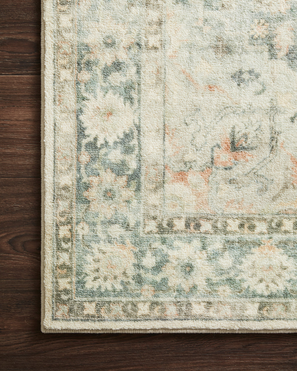 Rosette Teal / Ivory Rug (ROS-08)