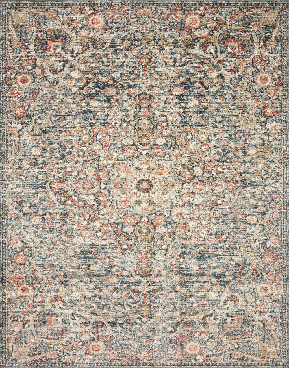 Loloi - Area Rug - Saban Blue/Spice Rug - Union Lighting Luminaires Décor