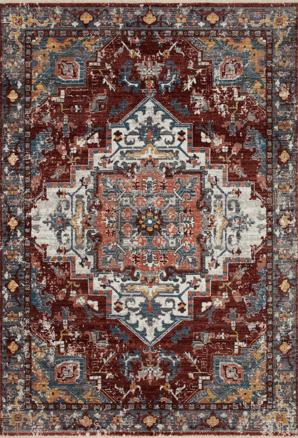 Loloi - Area Rug - Samra Brick/Grey Rug - Union Lighting Luminaires Décor