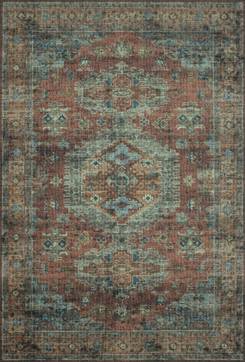 Loloi - Area Rug - Skye Terracotta/Sky Rug - Union Lighting Luminaires Décor