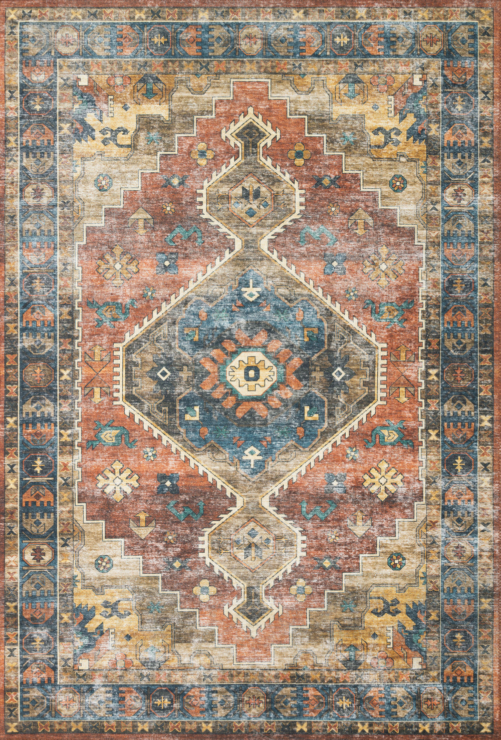 Loloi - Area Rug - Skye Rust/Blue Rug - Union Lighting Luminaires Décor