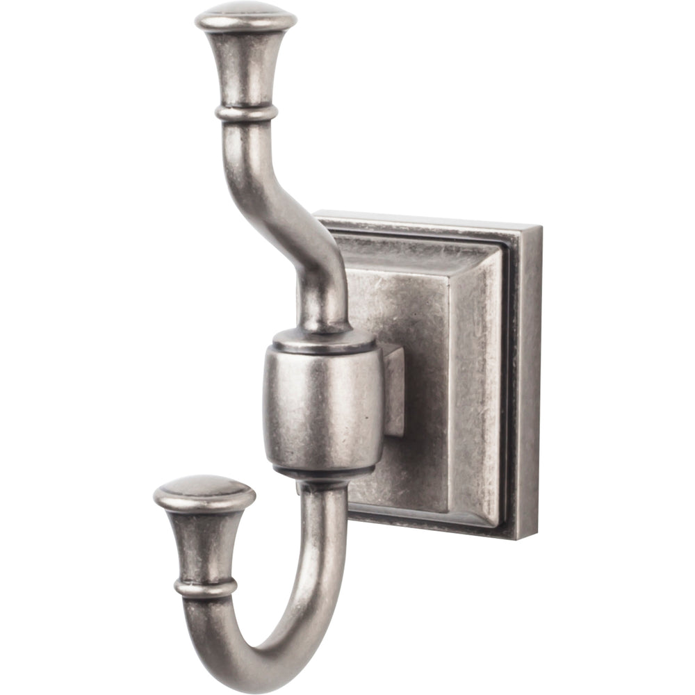 Top Knobs - Hardware - Stratton Bath Double Hook - Brushed Satin Nickel - Union Lighting Luminaires Décor