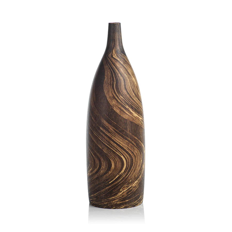Vase en marbre en bois de mangue