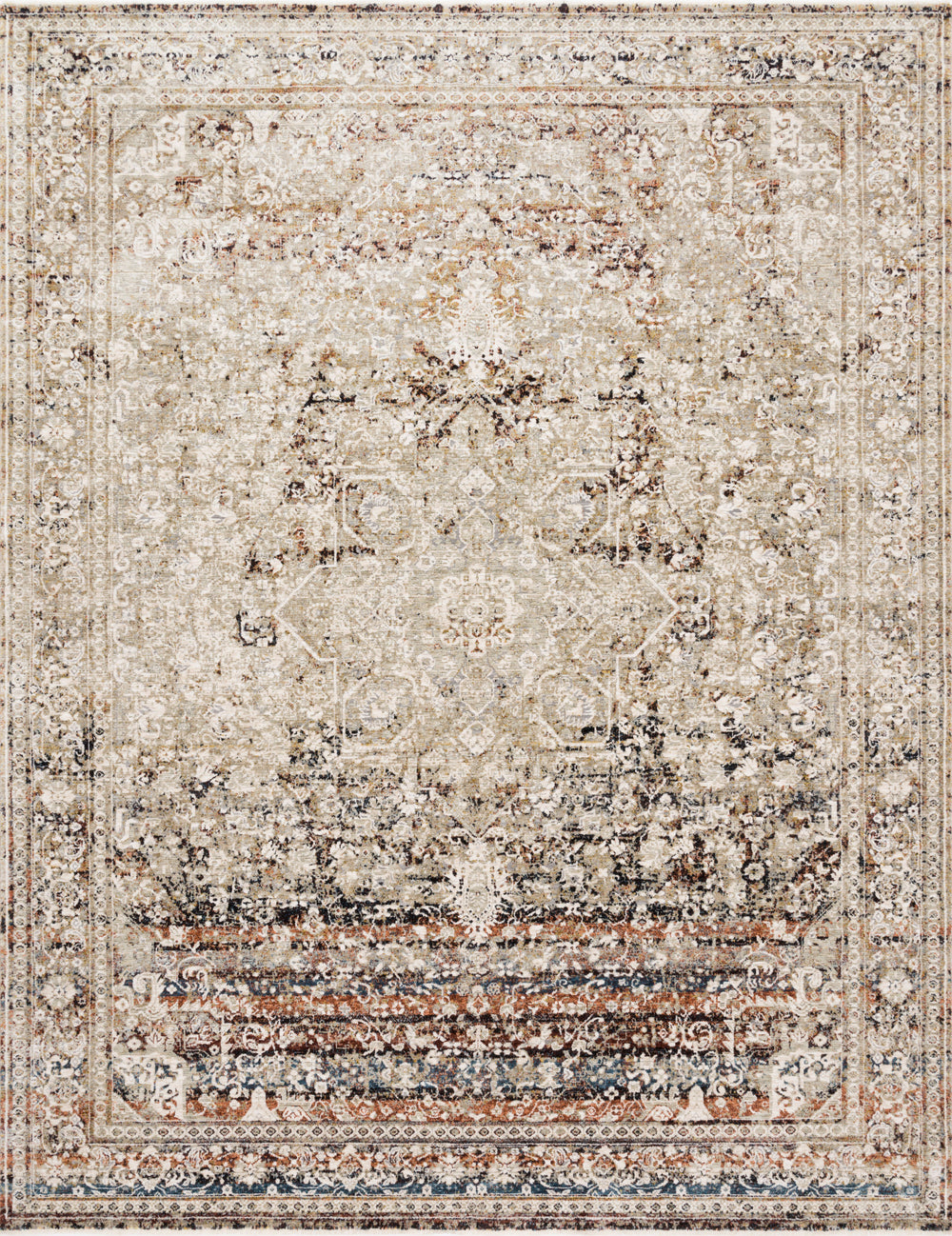 Loloi - Area Rug - Theia Taupe/Brick Rug - Union Lighting Luminaires Décor