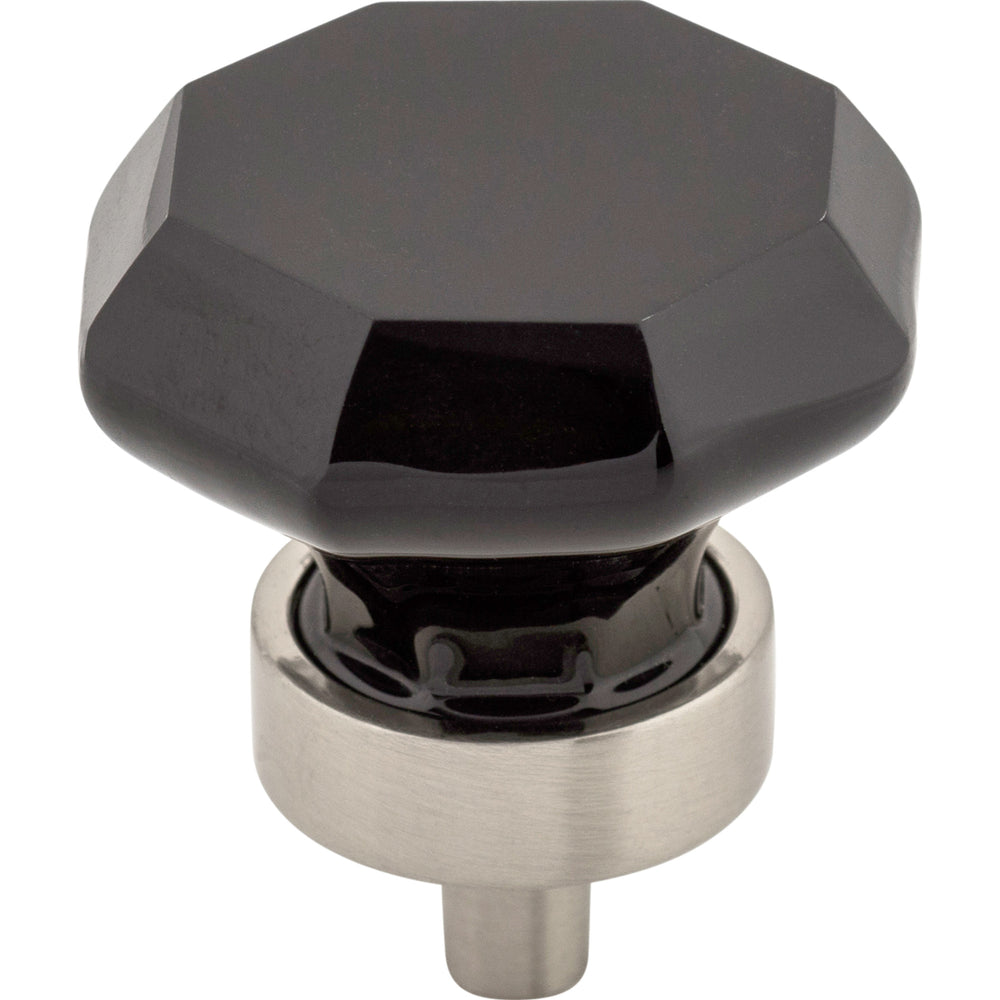 Top Knobs - Hardware - Black Octagon Crystal Knob - Polished Chrome - Union Lighting Luminaires Décor