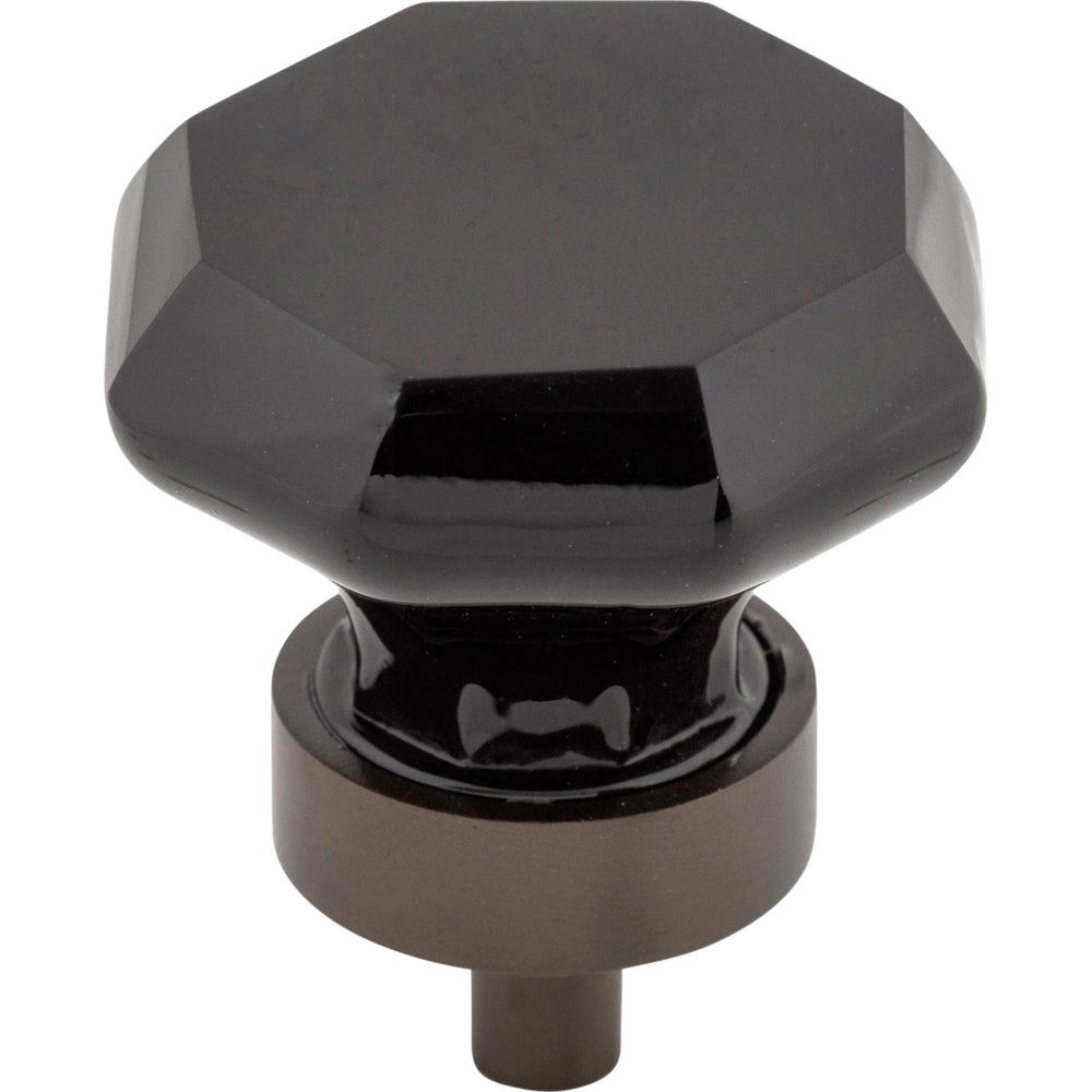Top Knobs - Hardware - Black Octagon Crystal Knob - Polished Chrome - Union Lighting Luminaires Décor