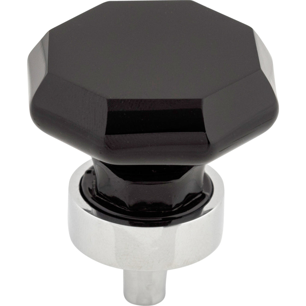Top Knobs - Hardware - Black Octagon Crystal Knob - Brushed Satin Nickel - Union Lighting Luminaires Décor